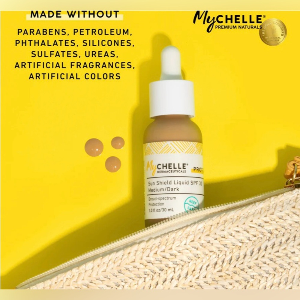 Mychelle Dermaceuticals Protect Sun Shield Liquid SPF 30 Medium/Dark 1oz New